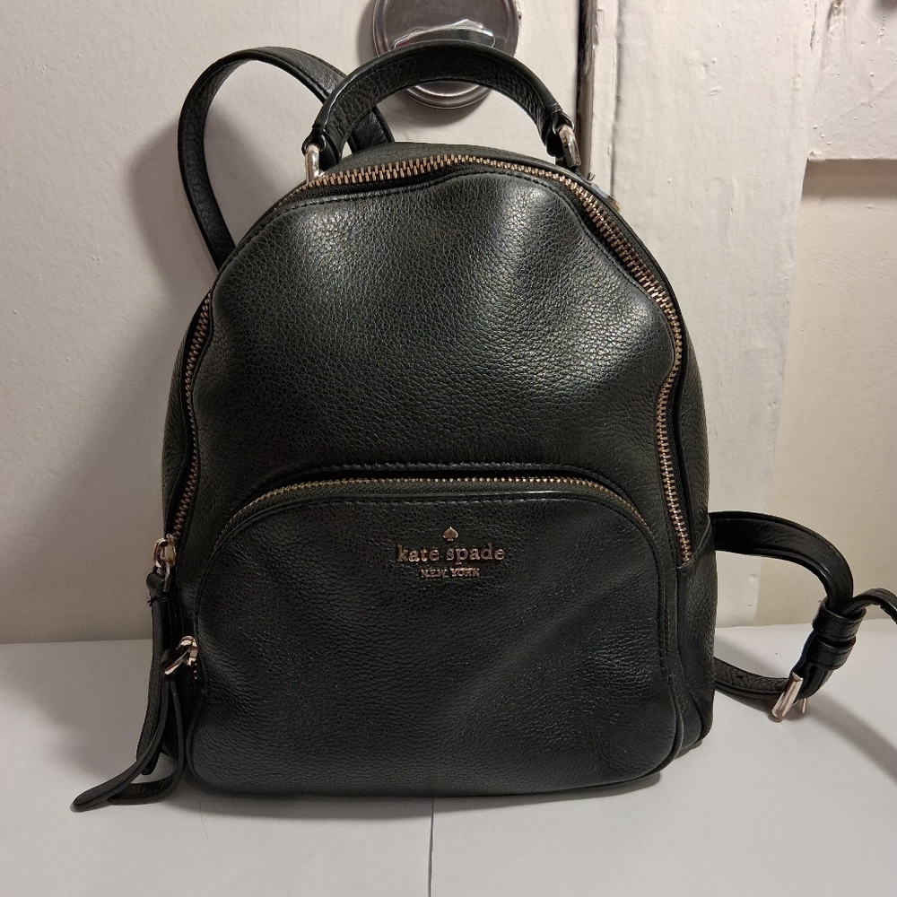 KATE SPADE Jackson Pebbled Leather Black Smal Backpack